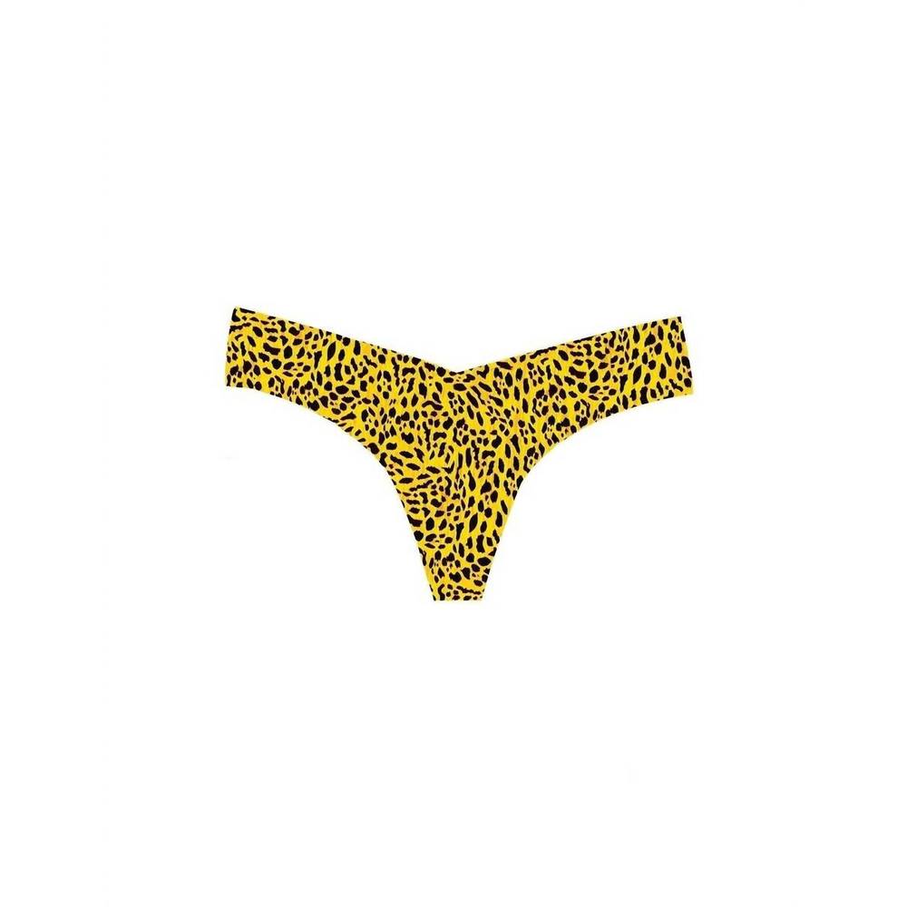 NEW COMMANDO women's printed low rise thong in yellow spots